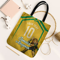 Personalized Jamaica Kingsmen Cricket Lion Tote Bag Royal King Batsman Sports Graphic Art