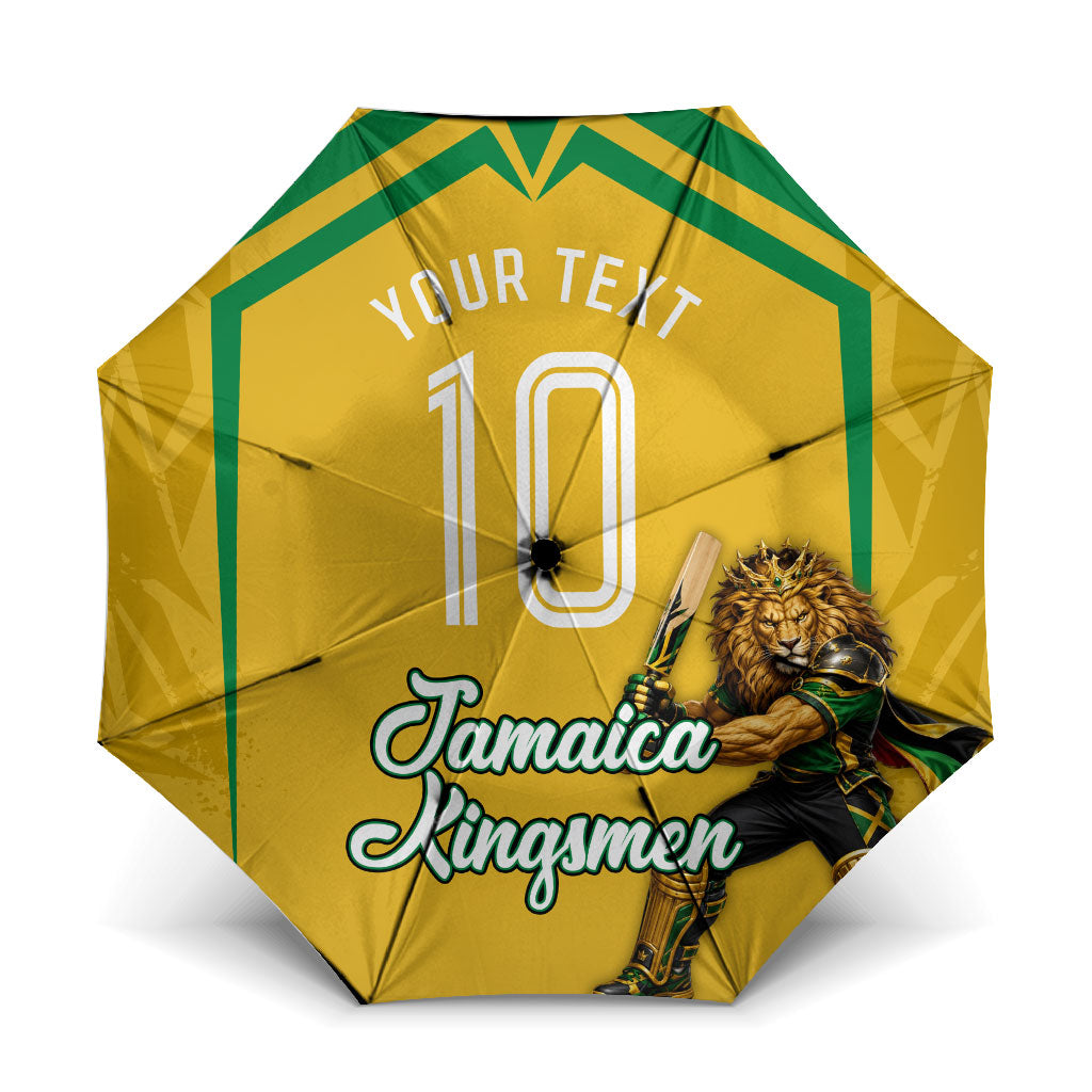 Personalized Jamaica Kingsmen Cricket Lion Umbrella Royal King Batsman Sports Graphic Art