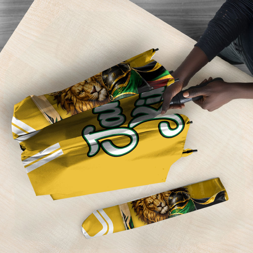 Personalized Jamaica Kingsmen Cricket Lion Umbrella Royal King Batsman Sports Graphic Art