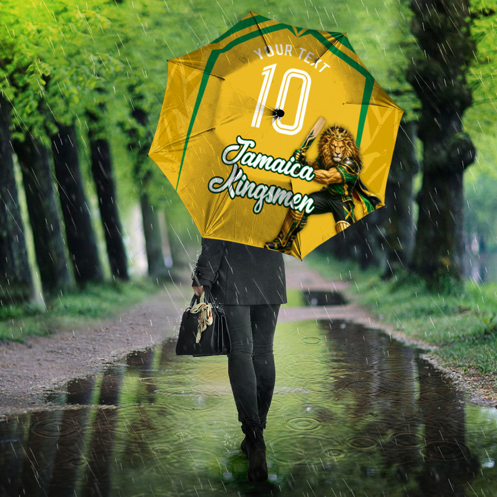 Personalized Jamaica Kingsmen Cricket Lion Umbrella Royal King Batsman Sports Graphic Art