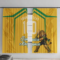Personalized Jamaica Kingsmen Cricket Lion Window Curtain Royal King Batsman Sports Graphic Art