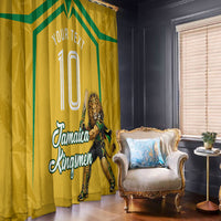 Personalized Jamaica Kingsmen Cricket Lion Window Curtain Royal King Batsman Sports Graphic Art