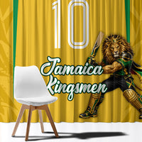 Personalized Jamaica Kingsmen Cricket Lion Window Curtain Royal King Batsman Sports Graphic Art
