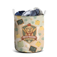 Proud Teacher Proud Dog Mom Laundry Basket Classroom Cute Dog Lover