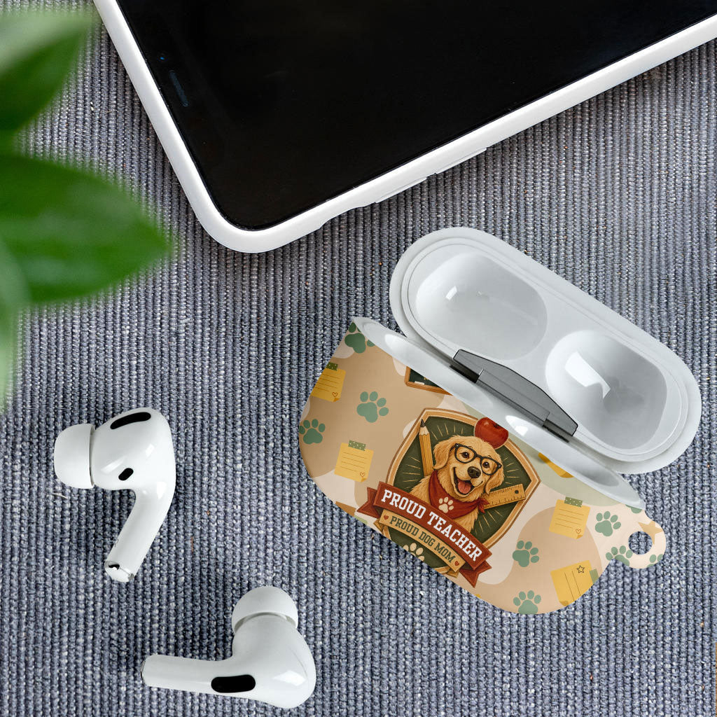 Proud Teacher Proud Dog Mom AirPods Case Classroom Cute Dog Lover