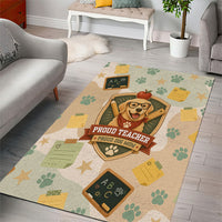 Proud Teacher Proud Dog Mom Area Rug Classroom Cute Dog Lover