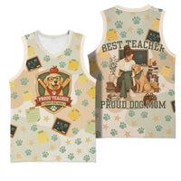 Proud Teacher Proud Dog Mom Basketball Jersey Classroom Cute Dog Lover