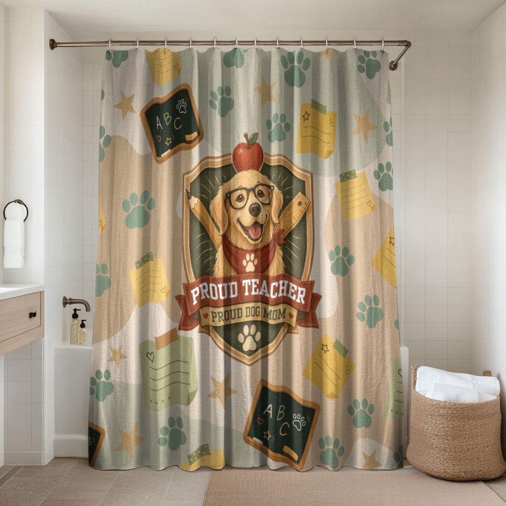 Proud Teacher Proud Dog Mom Bathroom Set Classroom Cute Dog Lover