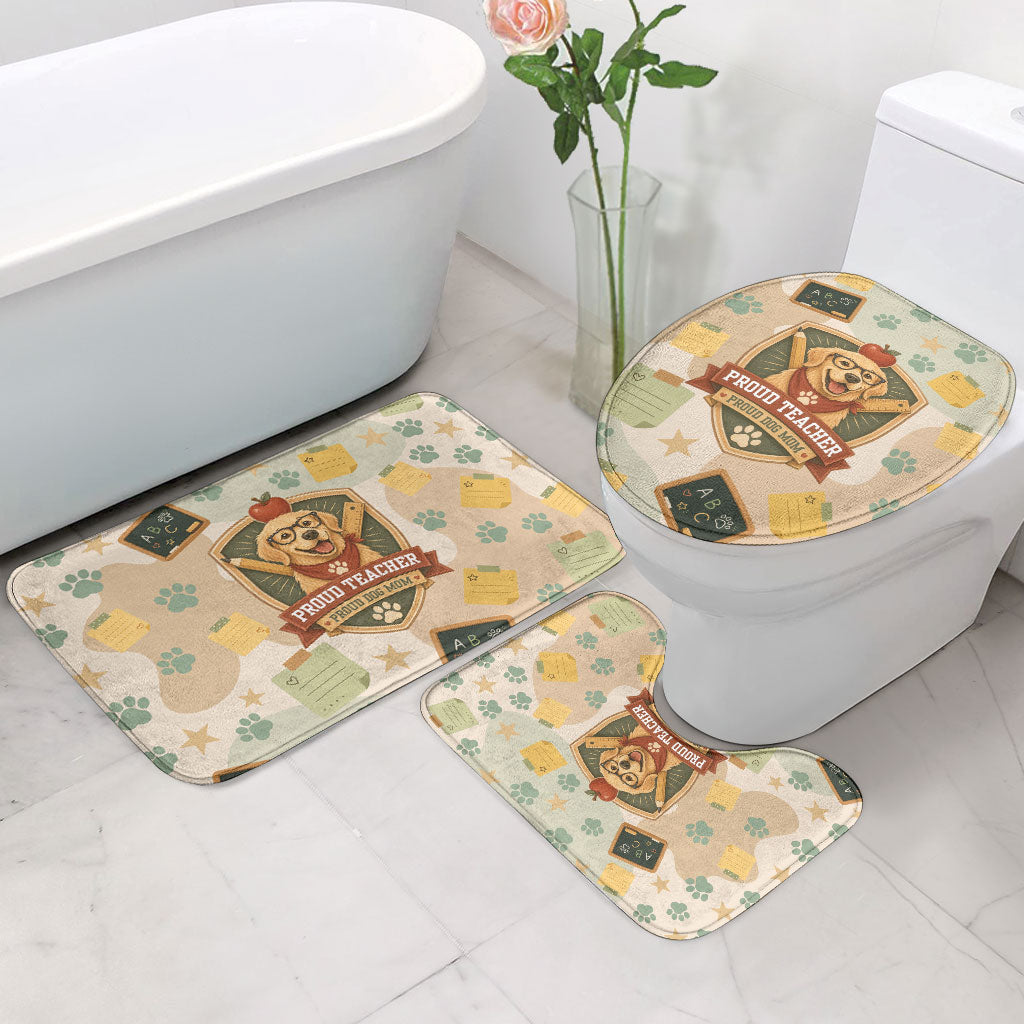 Proud Teacher Proud Dog Mom Bathroom Set Classroom Cute Dog Lover