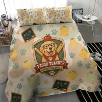 Proud Teacher Proud Dog Mom Bedding Set Classroom Cute Dog Lover