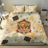 Proud Teacher Proud Dog Mom Bedding Set Classroom Cute Dog Lover
