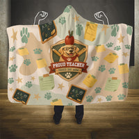 Proud Teacher Proud Dog Mom Hooded Blanket Classroom Cute Dog Lover