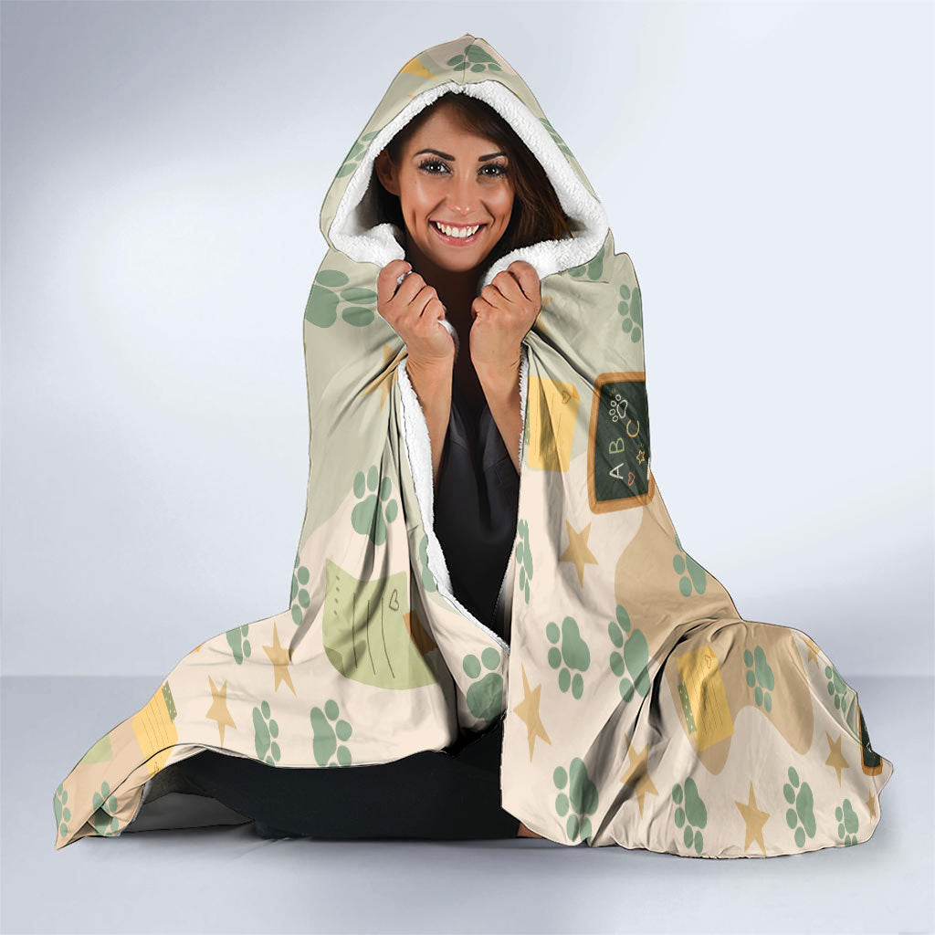 Proud Teacher Proud Dog Mom Hooded Blanket Classroom Cute Dog Lover