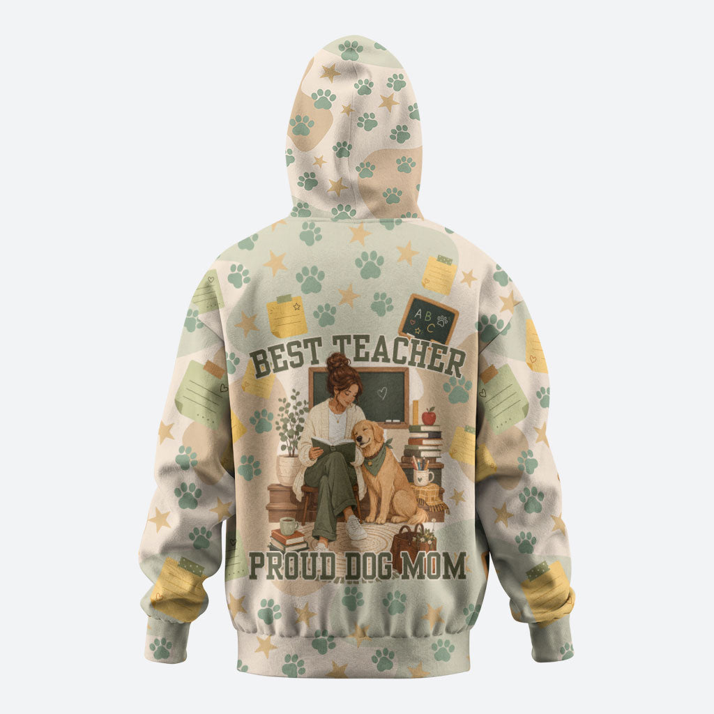 Proud Teacher Proud Dog Mom Hoodie Classroom Cute Dog Lover