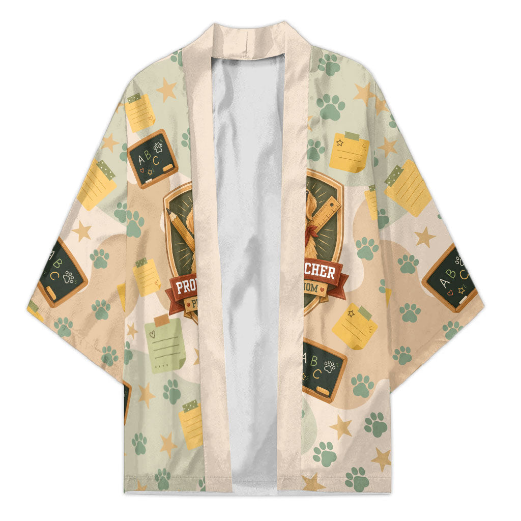 Proud Teacher Proud Dog Mom Kimono Classroom Cute Dog Lover