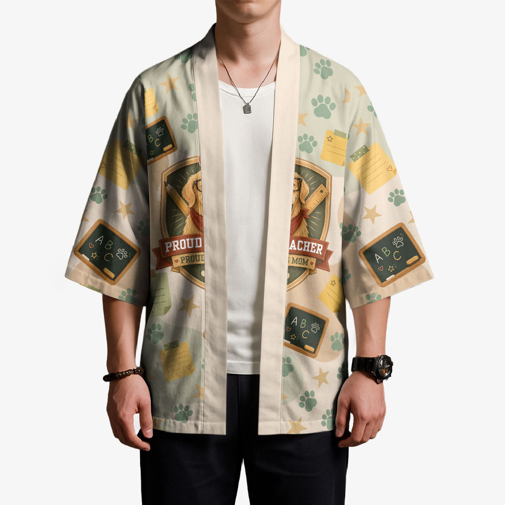 Proud Teacher Proud Dog Mom Kimono Classroom Cute Dog Lover