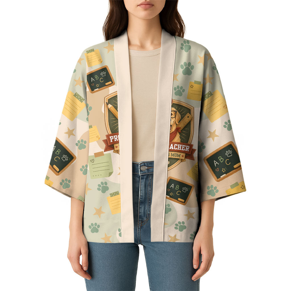 Proud Teacher Proud Dog Mom Kimono Classroom Cute Dog Lover
