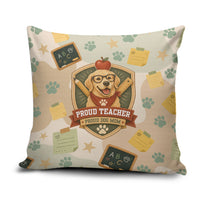 Proud Teacher Proud Dog Mom Pillow Cover Classroom Cute Dog Lover