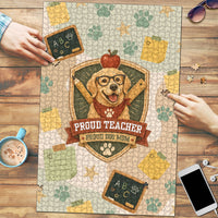 Proud Teacher Proud Dog Mom Puzzle Classroom Cute Dog Lover