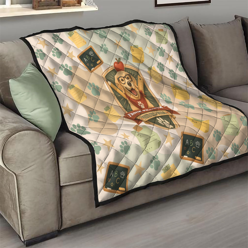 Proud Teacher Proud Dog Mom Quilt Classroom Cute Dog Lover