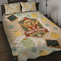 Proud Teacher Proud Dog Mom Quilt Bed Set Classroom Cute Dog Lover