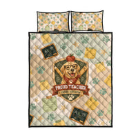 Proud Teacher Proud Dog Mom Quilt Bed Set Classroom Cute Dog Lover