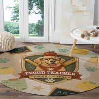 Proud Teacher Proud Dog Mom Round Carpet Classroom Cute Dog Lover