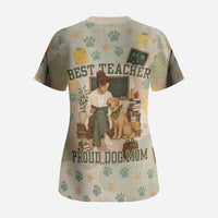 Proud Teacher Proud Dog Mom Scrub Top Classroom Cute Dog Lover