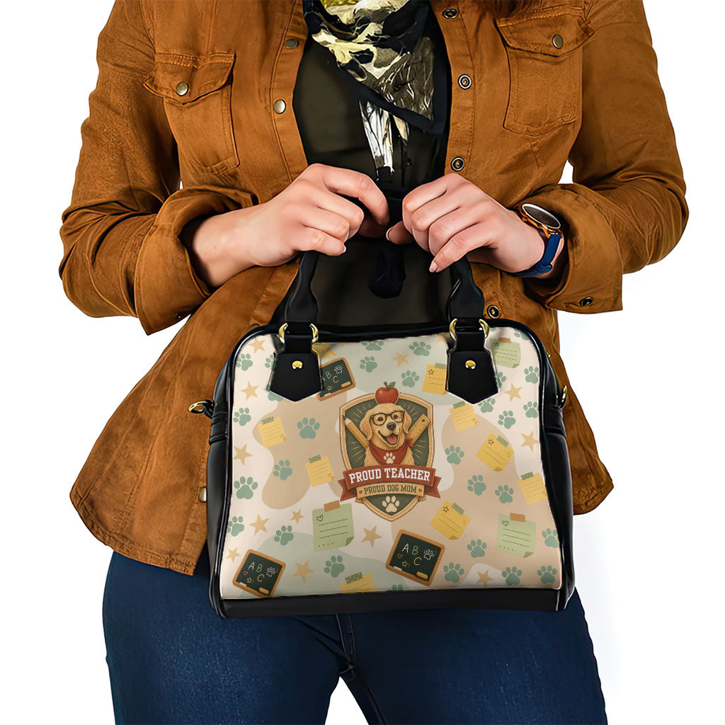 Proud Teacher Proud Dog Mom Shoulder Handbag Classroom Cute Dog Lover