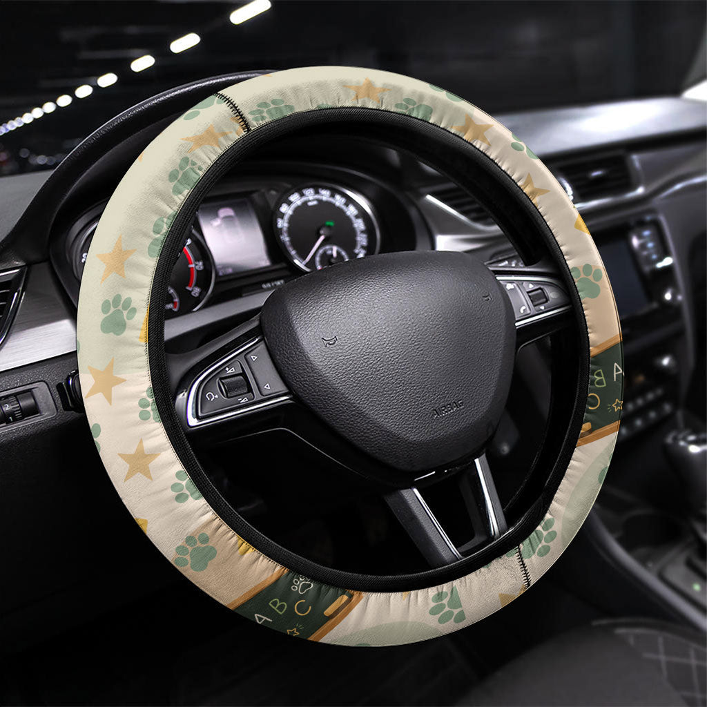 Proud Teacher Proud Dog Mom Steering Wheel Cover Classroom Cute Dog Lover