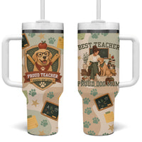 Proud Teacher Proud Dog Mom Tumbler With Handle Classroom Cute Dog Lover