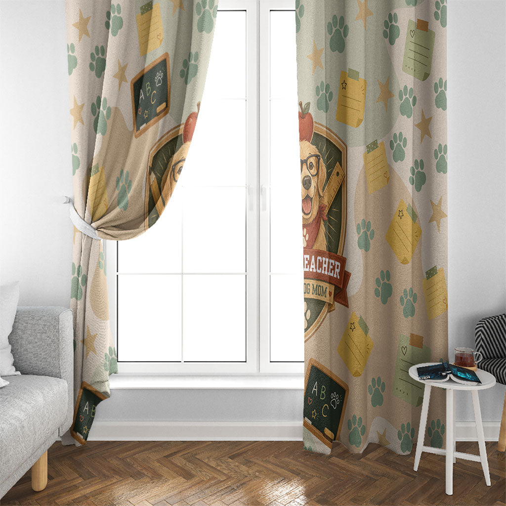 Proud Teacher Proud Dog Mom Window Curtain Classroom Cute Dog Lover