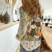 Proud Teacher Proud Dog Mom Women Casual Shirt Classroom Cute Dog Lover