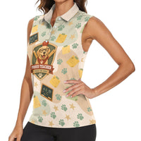 Proud Teacher Proud Dog Mom Women Sleeveless Polo Shirt Classroom Cute Dog Lover