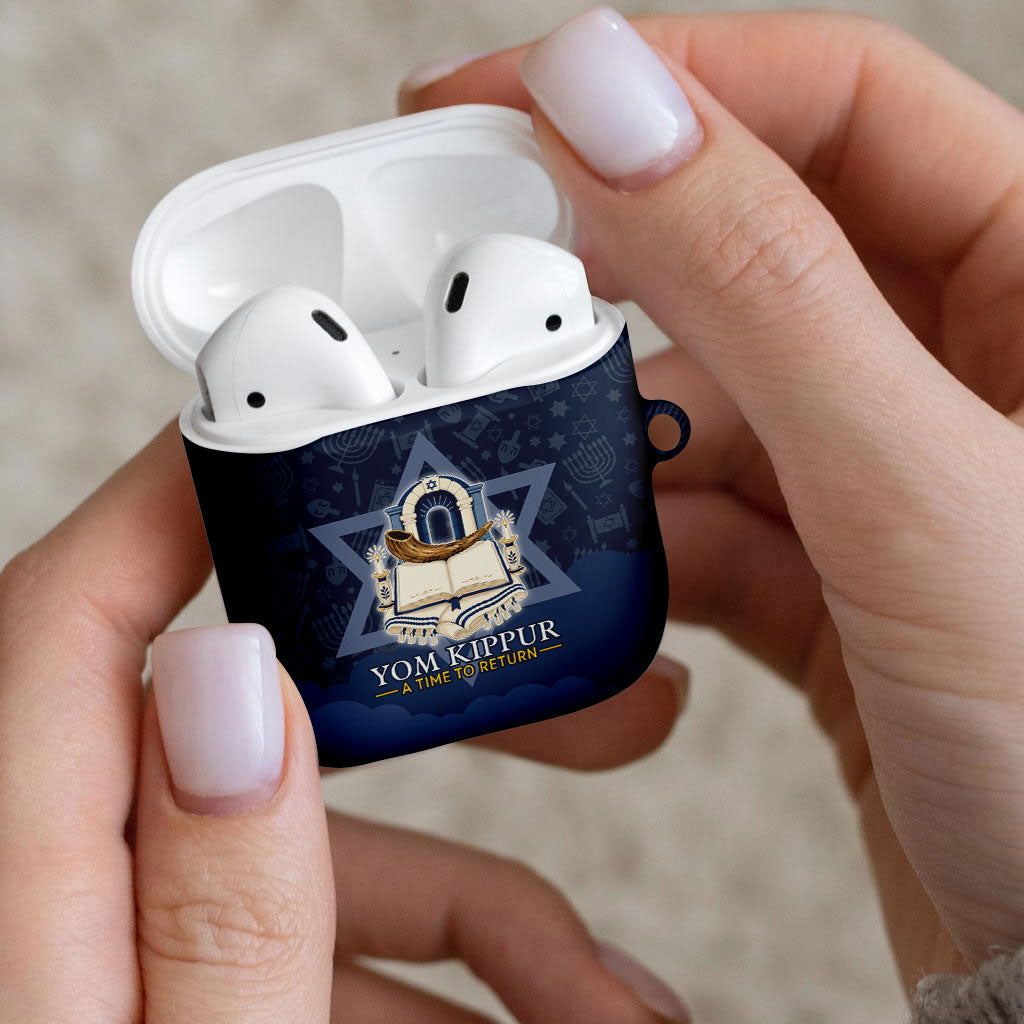 Yom Kippur Gates Of Return AirPods Case Jewish High Holy Day Shofar Tallit Star Of David