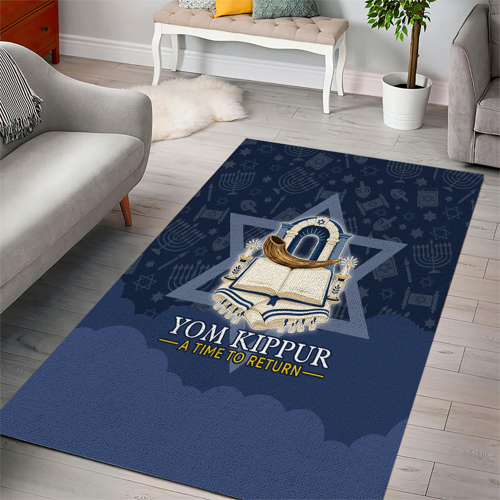 Yom Kippur Gates Of Return Area Rug Jewish High Holy Day Shofar Tallit Star Of David
