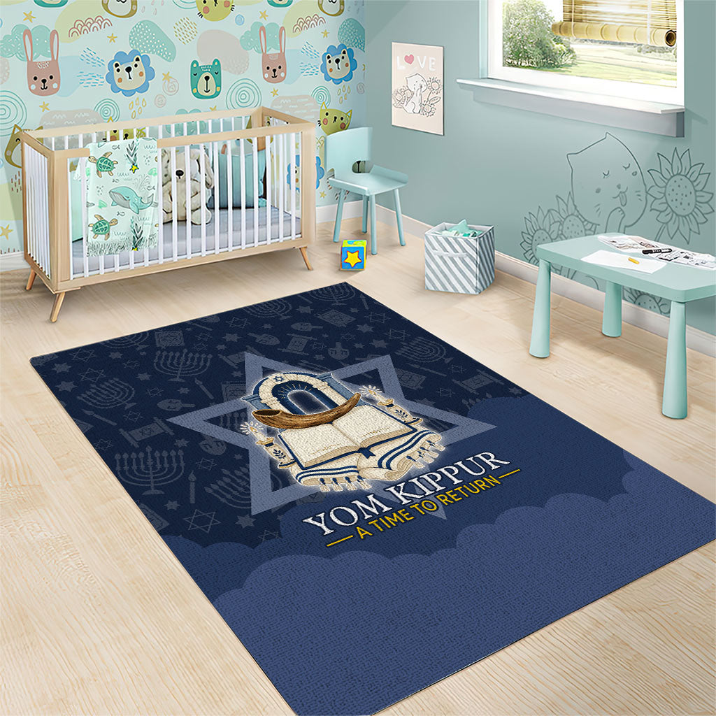 Yom Kippur Gates Of Return Area Rug Jewish High Holy Day Shofar Tallit Star Of David