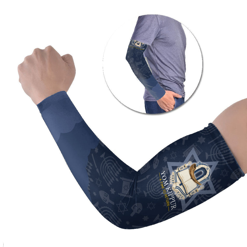 Yom Kippur Gates Of Return Arm Sleeves Jewish High Holy Day Shofar Tallit Star Of David