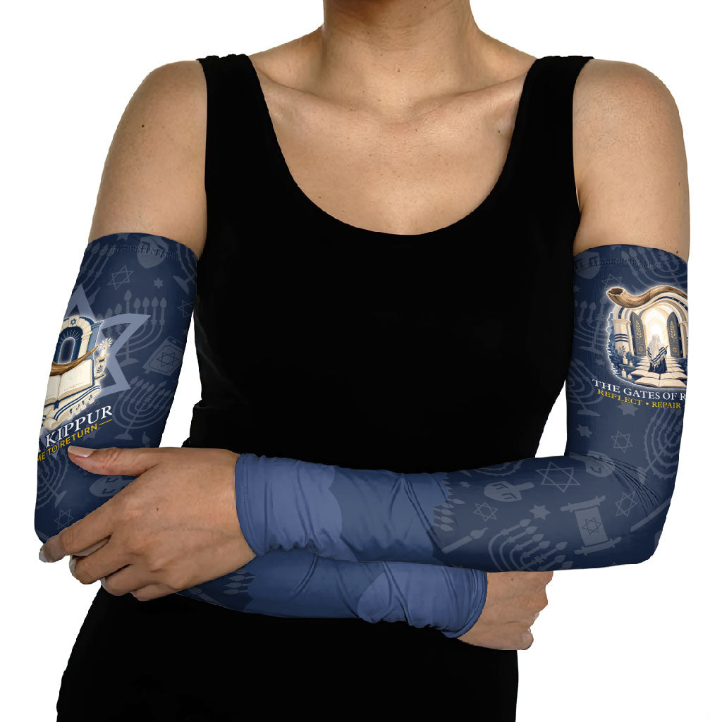 Yom Kippur Gates Of Return Arm Sleeves Jewish High Holy Day Shofar Tallit Star Of David