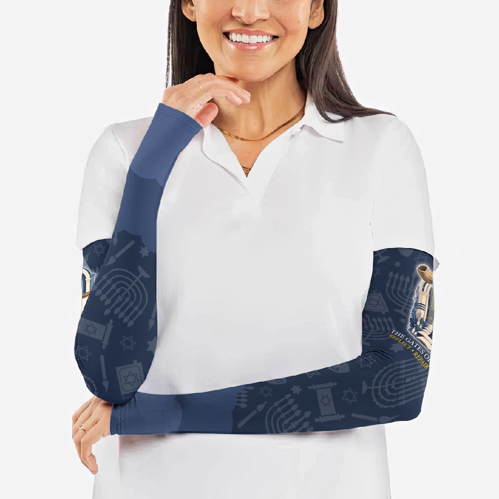 Yom Kippur Gates Of Return Arm Sleeves Jewish High Holy Day Shofar Tallit Star Of David