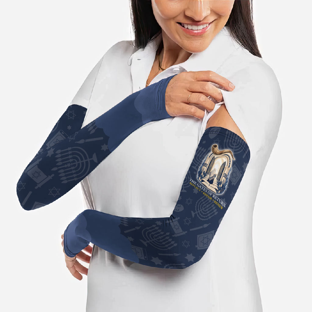 Yom Kippur Gates Of Return Arm Sleeves Jewish High Holy Day Shofar Tallit Star Of David
