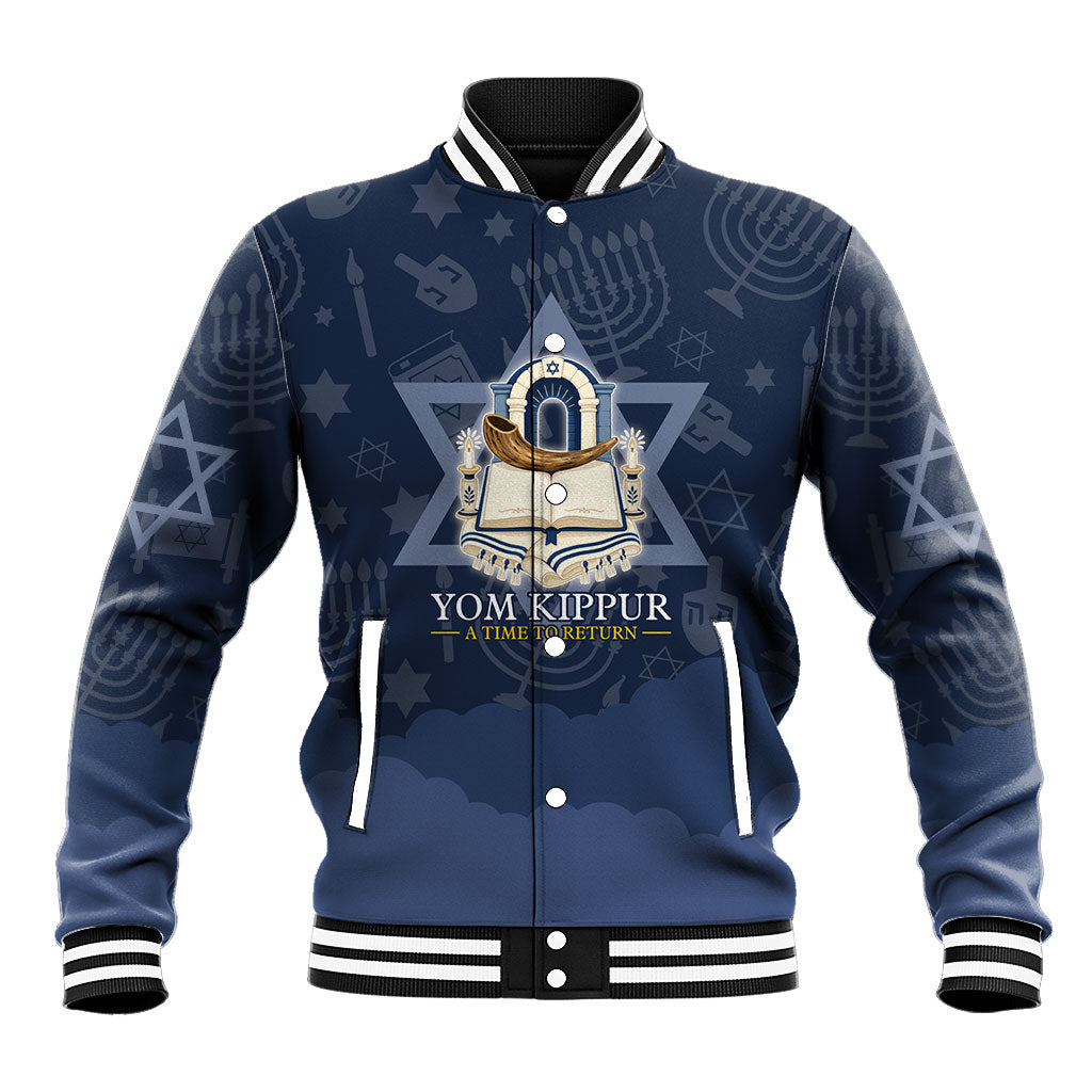 Yom Kippur Gates Of Return Baseball Jacket Jewish High Holy Day Shofar Tallit Star Of David