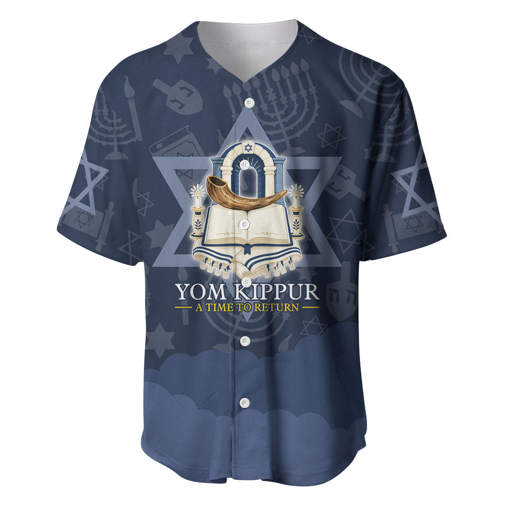 Yom Kippur Gates Of Return Baseball Jersey Jewish High Holy Day Shofar Tallit Star Of David
