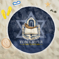 Yom Kippur Gates Of Return Beach Blanket Jewish High Holy Day Shofar Tallit Star Of David