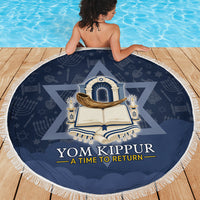 Yom Kippur Gates Of Return Beach Blanket Jewish High Holy Day Shofar Tallit Star Of David