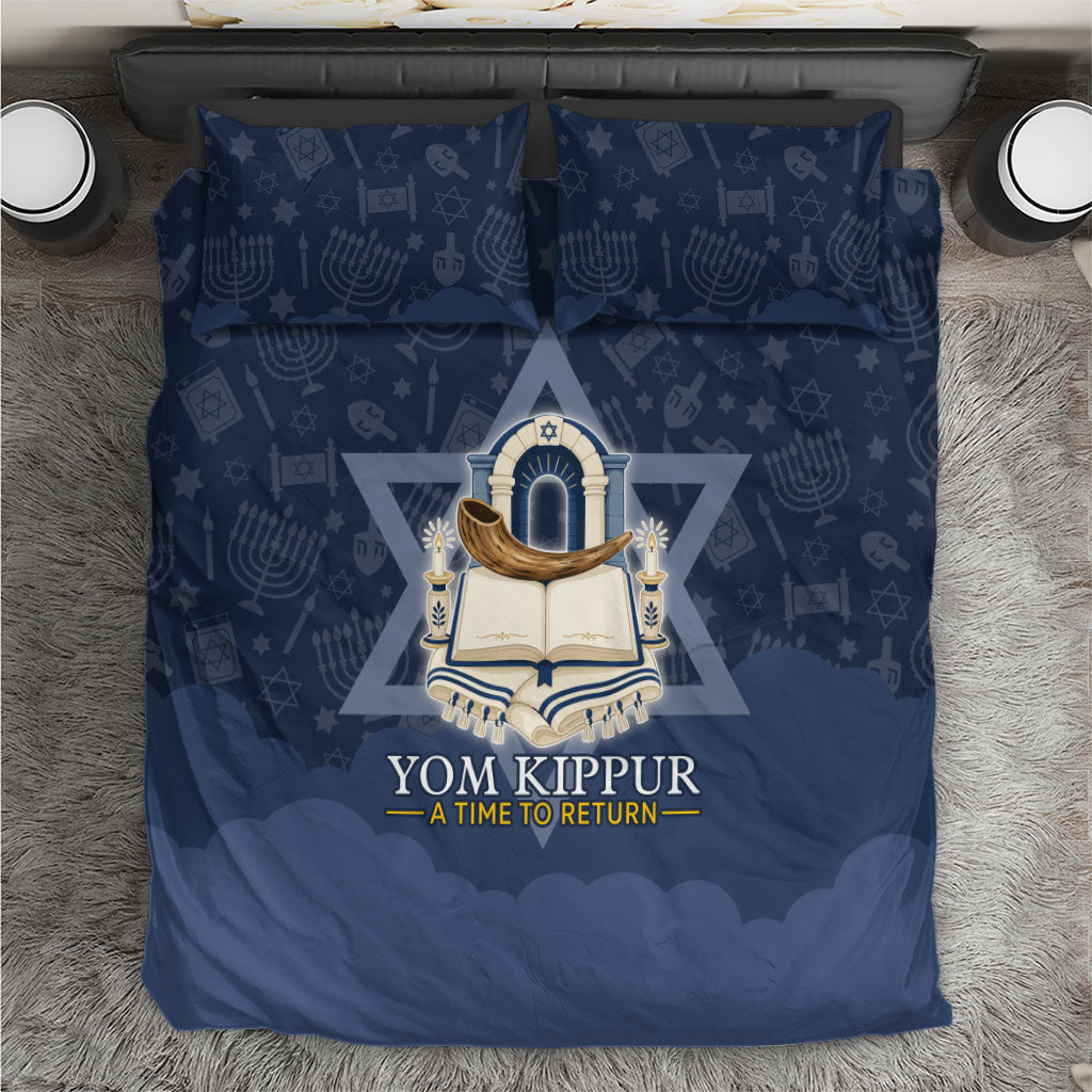 Yom Kippur Gates Of Return Bedding Set Jewish High Holy Day Shofar Tallit Star Of David