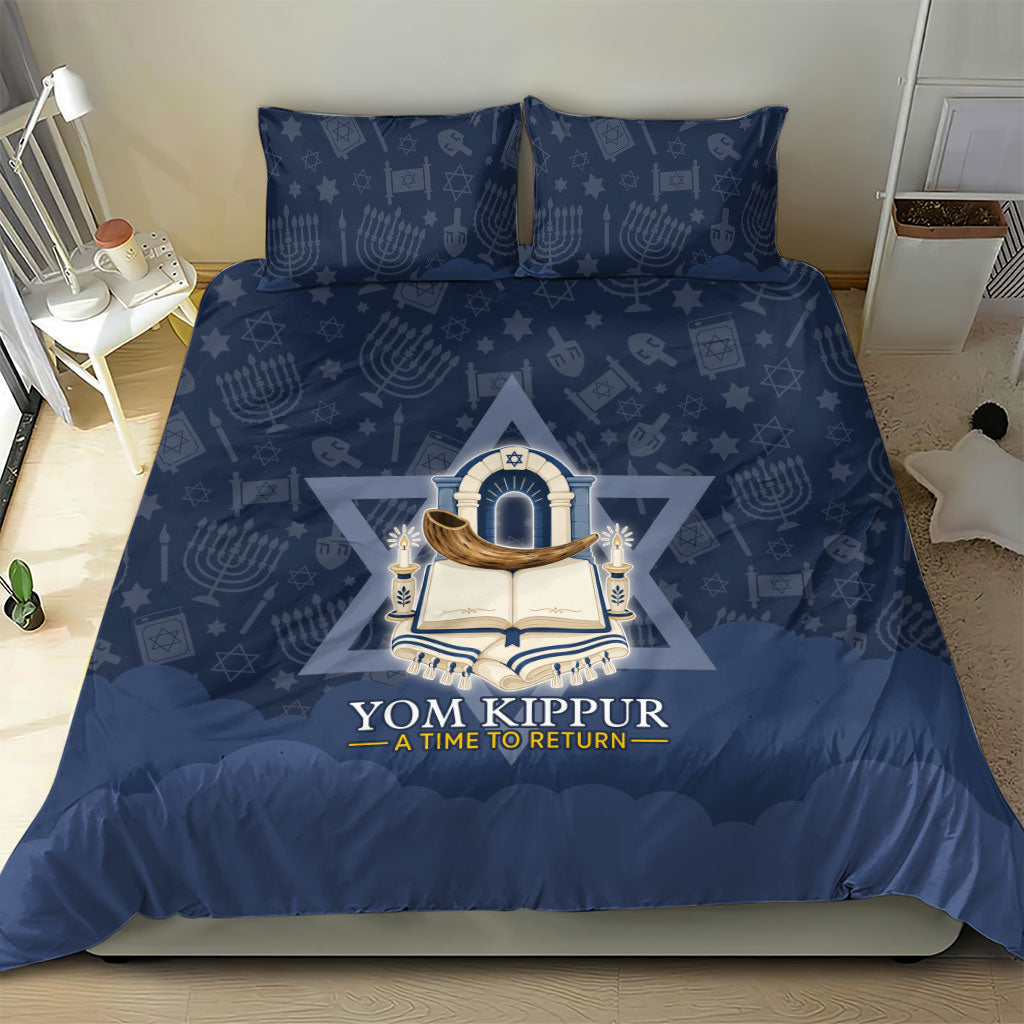 Yom Kippur Gates Of Return Bedding Set Jewish High Holy Day Shofar Tallit Star Of David