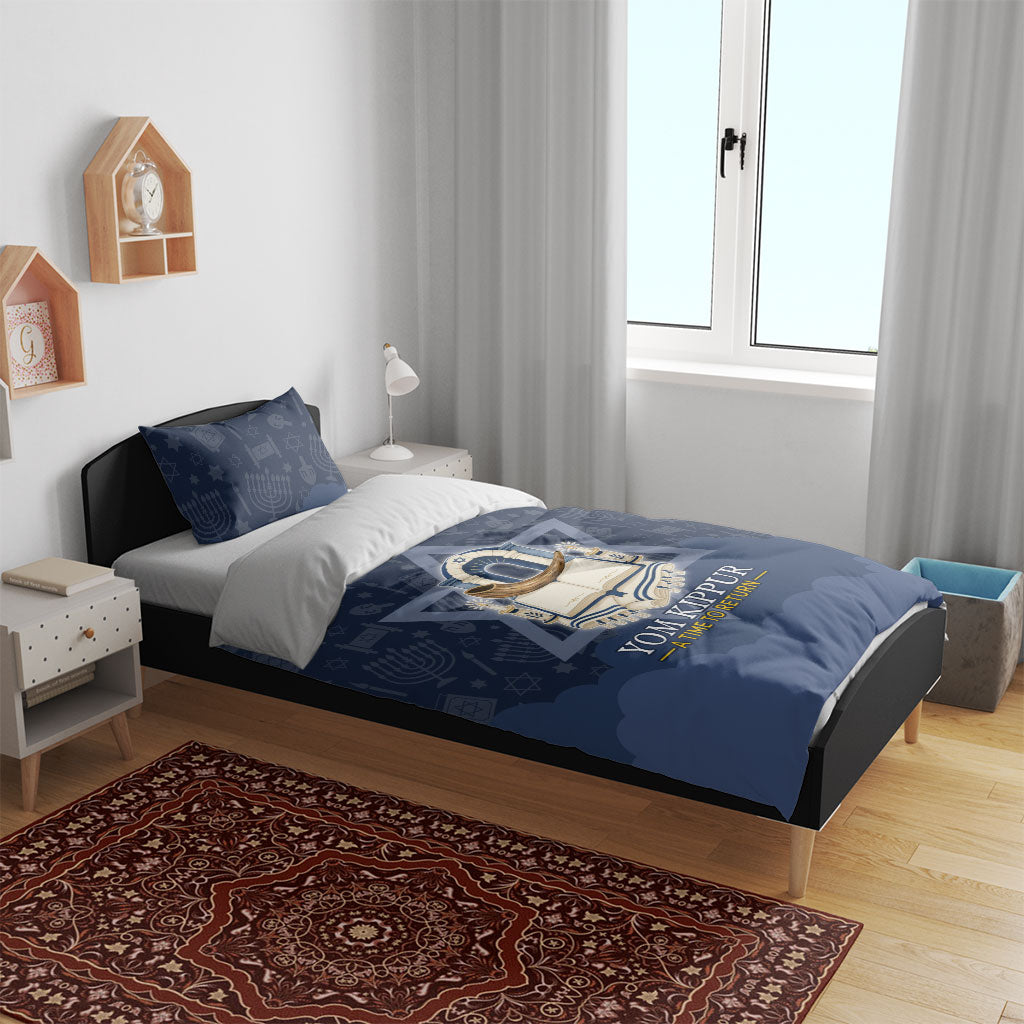 Yom Kippur Gates Of Return Bedding Set Jewish High Holy Day Shofar Tallit Star Of David