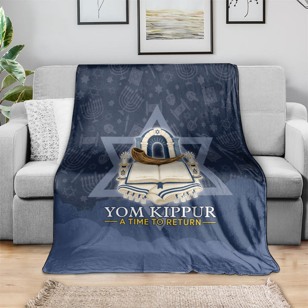 Yom Kippur Gates Of Return Blanket Jewish High Holy Day Shofar Tallit Star Of David