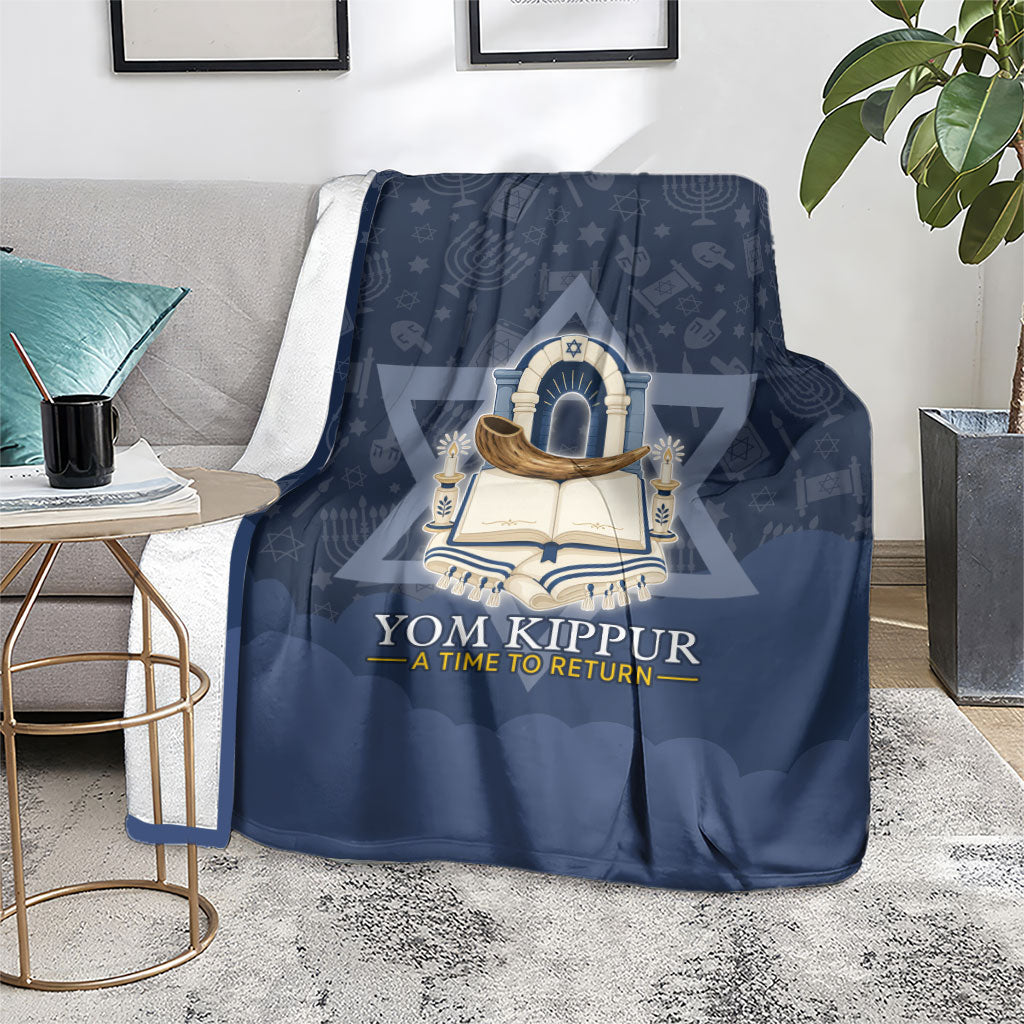 Yom Kippur Gates Of Return Blanket Jewish High Holy Day Shofar Tallit Star Of David